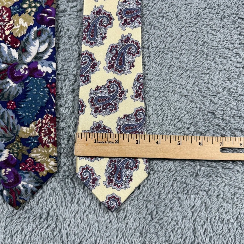VTG Lot of 3 Christian Dior Silk Tie Mens Multicolored Geometric‎ Floral Paisley